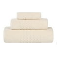 thumbnail image 2 of Superior Playa Zero Twist Cotton Solid Waffle Textured 3 Piece Towel Set, Ivory, 2 of 7