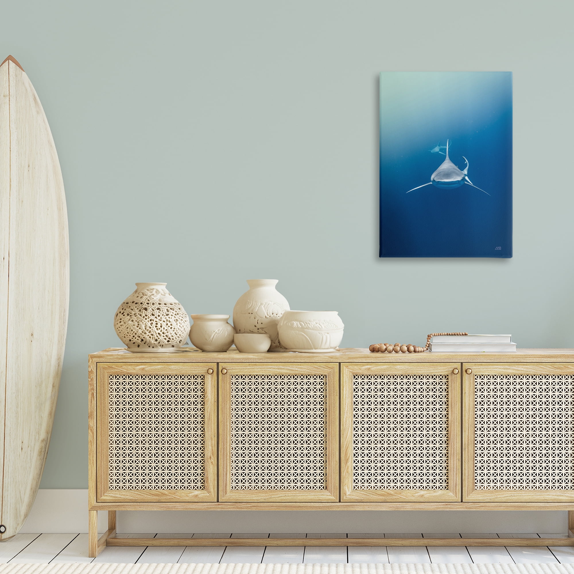 Stupell Industries Heads Up Shark Animals Photography Wrapped Canvas Art Print Wall Art, 24 x 36