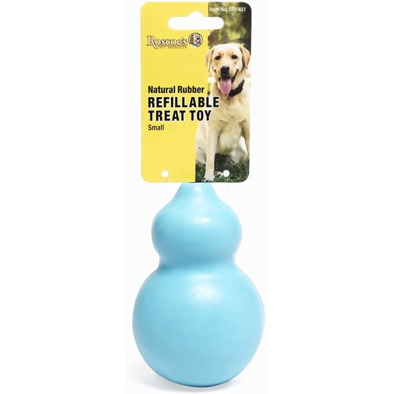 Roscoe's Pet Products Natural Rubber Refillble Treat Toy for Dogs. Safe and Non-Toxic.