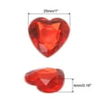 thumbnail image 2 of Uxcell 20Pcs Acrylic Heart Rhinestone 25mm Flat Back Plastic Gems for Jewelry Making, Red, 2 of 7