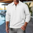 thumbnail image 2 of yillto Big and Tall Sweatshirt for Men Long Sleeve Collar Quarter Zip Pullover Top Loose Casual Sweatshirt, 2 of 7