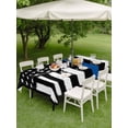 thumbnail image 5 of 60x120 Inch Outdoor Tablecloth with Umbrella Hole Zipper Rectangle Blue American Flag Rectangular Tablecloths Outside Waterproof Black White Stars Stripe US Flag Patio Table Cover for Picnic Party, 5 of 8