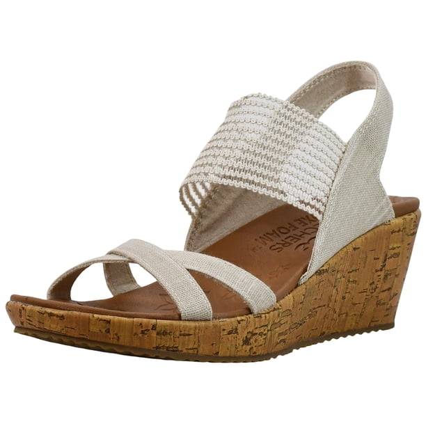 Sandalia Skechers Beverlee con Cuña Alta y Plataforma Natural para Mujer Talla 10 M US