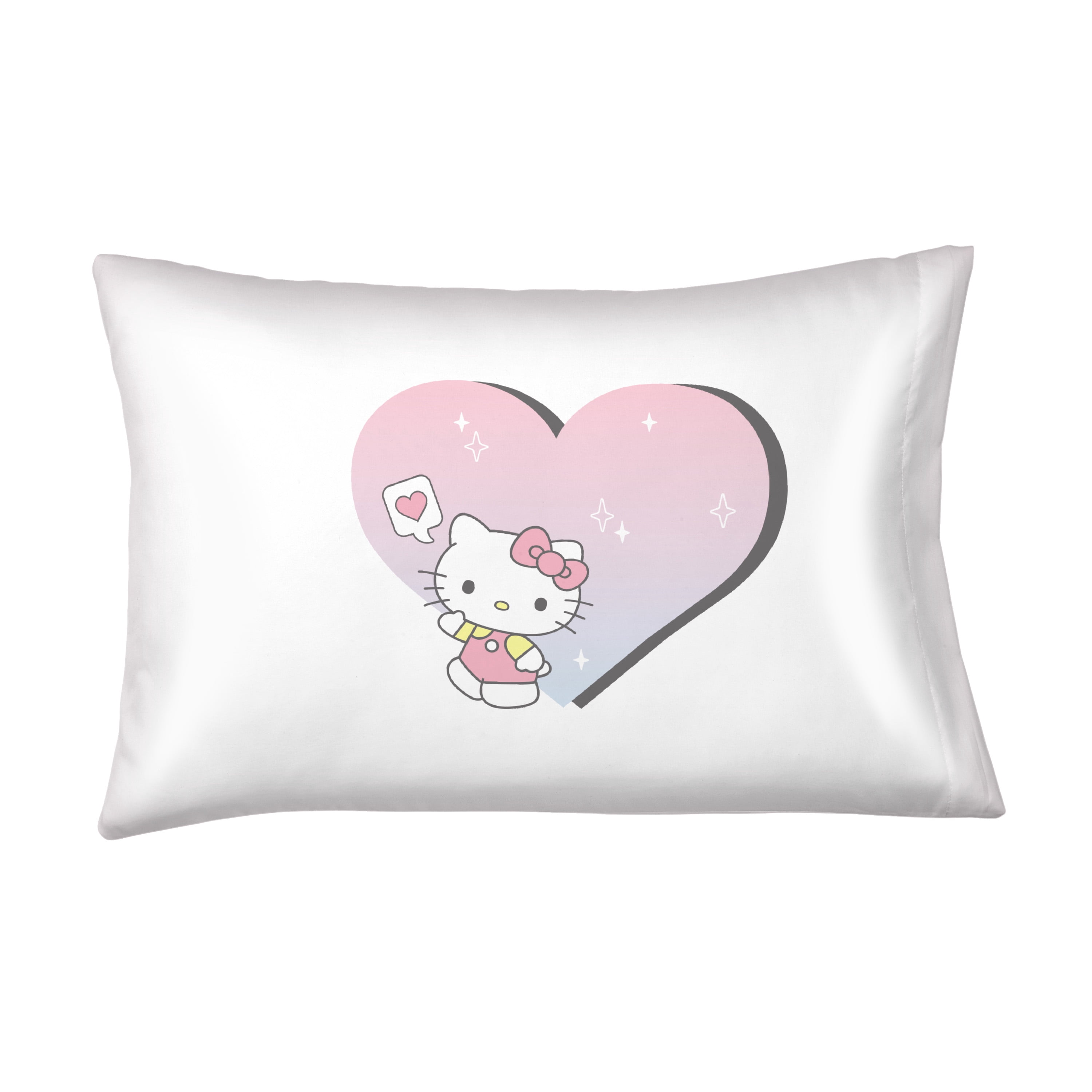 Hello Kitty and Friends Pink White Reversible Silky Satin Pillowcase, Standard Size, 2-Pack