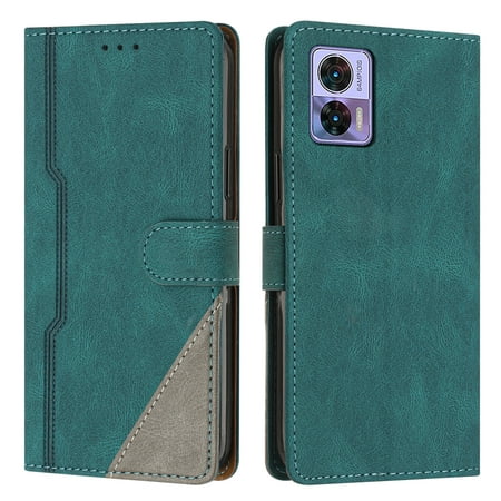 Case for Motorola Edge 30 Lite PU Leather Flip Folio Cover with Card Holders Magnetic Closure Folding Kickstand