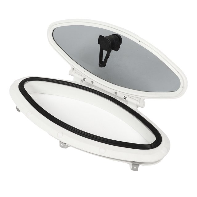 Marine Hatch Porthole Window, Tempered Glass Boat Portlight Window Oval Transparent For RV