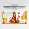 thumbnail image 4 of Welcome Fall Abyssinian Enjoys School Time Autumn Fall Leaves Desk Mat Full Keyboard Mouse Pad Cat Lover Kitten Owner Gifts Large Mousepad - 02013, 4 of 5