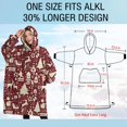 thumbnail image 4 of Oversized Wearable Blanket Hoodie,Colorful Christmas Striped Pattern Sherpa Blanket Hoodie with Super Pockets,Super Warm Fuzzy Pullover for Women & Men, 4 of 6