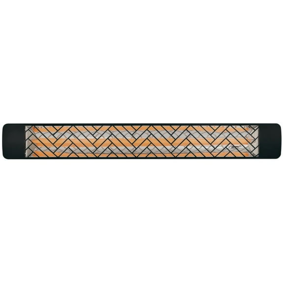 Eurofase Heating - 3000 Watt Single Element 61 Inch Electric Patio Heater-240 Voltage-Black Finish-Chevron Decorative Fascia