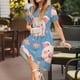 thumbnail image 3 of Easygdp Cute Pig Flowers para Vestido Transpirable de Mujer, Vestido Suelto de Manga Corta con Pliegues y Bolsillos para el Verano, 3 of 6