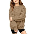 thumbnail image 6 of Leopard Print Sweatshirts for Girls Long Sleeve Crew Neck Pullover Fashion Top Trendy Fall Winter Casual Loose Fit Blouse, 6 of 6