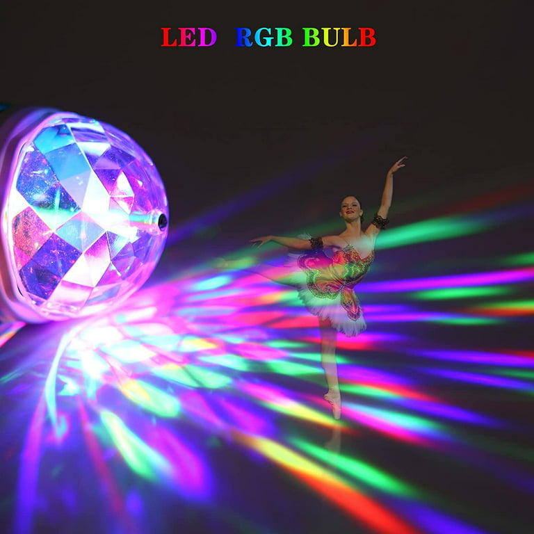 EIMELI RGB Color Rotating Bulb E27 LED Party Bulbs Colored Strobe Light Bulb  Multi Crystal Stage Lights for Disco, Birthday Party Club Bar for Indoor &  Outdoor Parties, Photography 