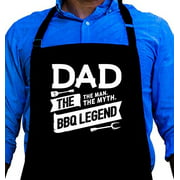 BBQ Grill Apron Dad. The Man. The Myth. The Legend Funny Apron For Dad 1 Size Fits All Chef Apron High Quality PolyCotton 4 Util