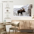 thumbnail image 5 of Elephant Stock Snowy Moose Wall Art - Horizontal Canvas Wall Art - Living Room Wall Decor - Animal Canvas - Brown And White Decor - 36" x 24", 5 of 8