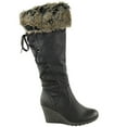 thumbnail image 2 of Fashion Thirsty Womens Ladies Fur Lined Mid Calf High Wedge Heel Boots, 2 of 4