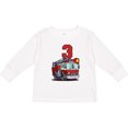 thumbnail image 3 of Inktastic 3rd Birthday Fire Truck Boys or Girls Long Sleeve Toddler T-Shirt, 3 of 5