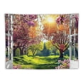 thumbnail image 5 of ONETECH  Spring Landscape Tapestry Natural Scenery Window View Aesthetic Wall Tapestries for Bedroom Living Room Decor Cherry Blossom Trees Picture Sunshine Nature Tapestry Wall Hangings, 5 of 6