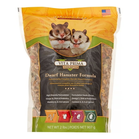 - Sunseed Vita Prima Dwarf Hamster Formula Dry Small Animal Food, 2 Lb