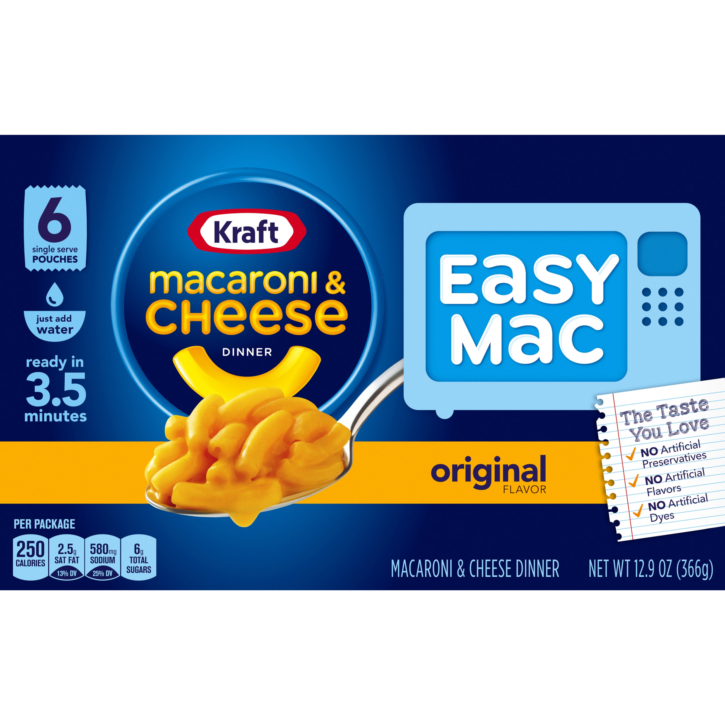 Kraft Easy Mac Original Mac N Cheese Macaroni and Cheese Microwavable ...