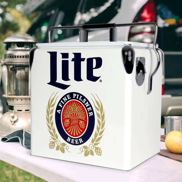 Miller Lite Retro Ice Chest Cooler with Bottle Opener 13L (14 qt