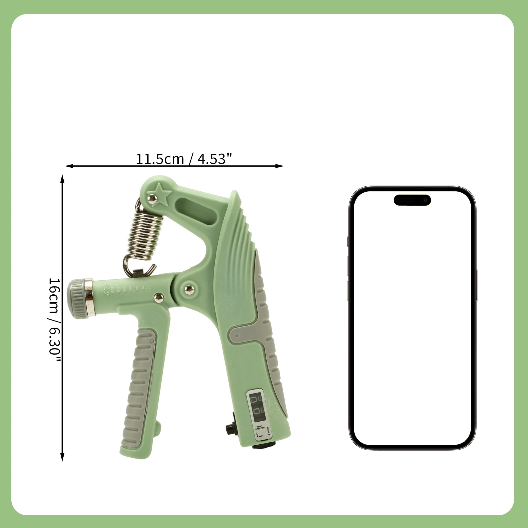 Unique Bargains R Shape Hand Grip Strengthener Adjustable Strength for Fitness Green