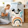 thumbnail image 5 of Yayeee Freestanding Laundry Hamper with Handle Collapsible Large Storage Basket for Clothes, Cute Rainbow, 5 of 7