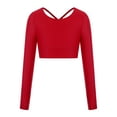 thumbnail image 3 of DPOIS Kids Girls Basic Dance Crop Top Shirt Compression Athletic T-Shirts, 3 of 4