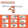 thumbnail image 5 of Escuadra combinada - Regla multifuncional ajustable de 300 mm - Herramienta de medición de ángulo de 12 pulgadas con nivel de burbuja y práctico extractor de línea - Ángulo ajustable 4, 5 of 5