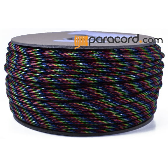 Bored Paracord Brand 550 Type III Paracord - Dark Stripes - 250 Feet Spool