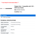 thumbnail image 2 of Tailgate Strut - Compatible with 1991 - 2004 Isuzu Rodeo 1992 1993 1994 1995 1996 1997 1998 1999 2000 2001 2002 2003, 2 of 2