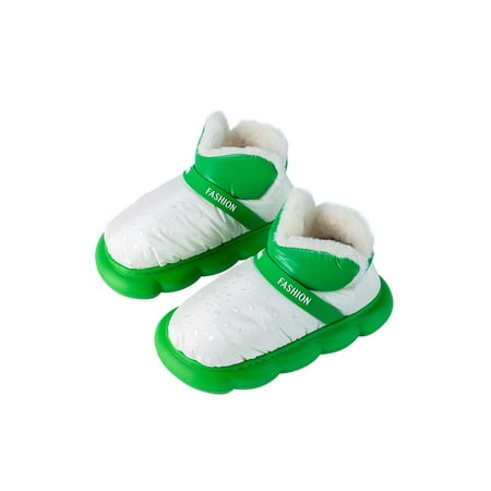 

Difumos Womens Winter Slipper Plush Lning House Shoes Thick Sole Warm Slippers Outdoor Breathable Home Shoe Comfort Soft Moccasins White 7-7.5