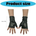 thumbnail image 3 of Fingerless Punk Styles Gloves Cosplay PU Leather For Motorcycle Outdoor Halloween Activity, 3 of 8