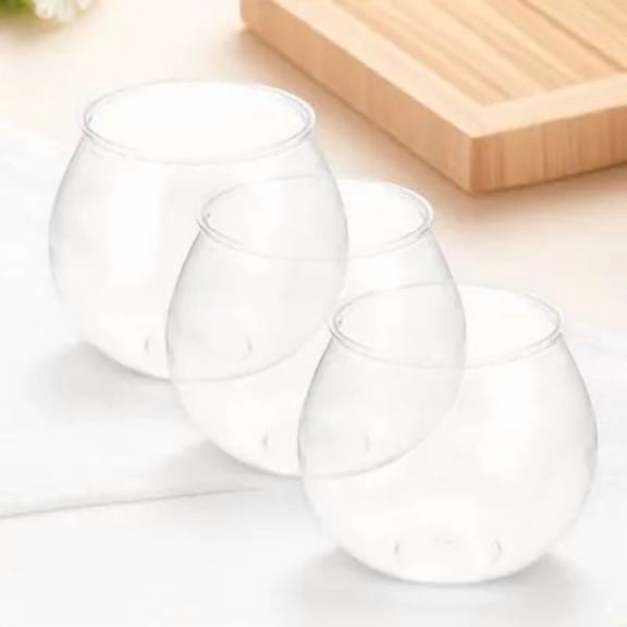 Soimiss 3Pcs Durable Desktop Fish Tank Plastic Globe for Home Office with Stylish Finish