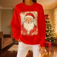 thumbnail image 2 of Atogsazn Christmas Sweatshirt for Womens Retro Santa Claus Graphic Pullover Shirt Loose Fit Fall Tops Clothes 04-Red XXL Fashion, 2 of 8