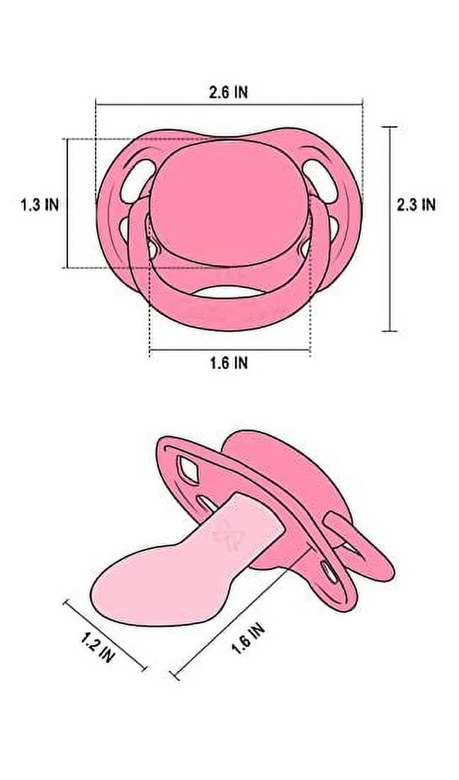 CutiePlusU Adult Sized Pacifier Dummy for Adult Babies-Crystal Butterfly Shape Big Shield 2 Pack-Pink, Blue