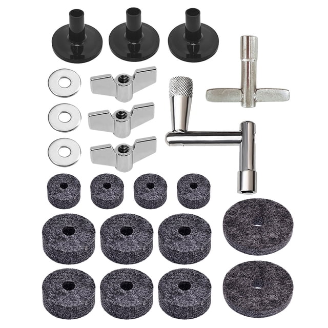 unbranded 1Jgo Kit De Accesorios Para Batería Con Almohadillas De Fieltro Negras Y Tuercas Para Instrumentos
