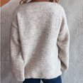 thumbnail image 4 of Women's Solid Color Casual Loose Knit Sweater Round Neck Long Sleeved Pullover for Fall Winter Everyday Essentials,Beige,L, 4 of 4