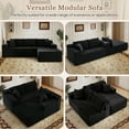thumbnail image 3 of Muumblus Modular Sectional Sofa, Oversized L-Shape Cloud Couch, Modern Corduroy Sleeper Couches for Living Room, No Assembly Required, Black (Right Facing Chaise), 3 of 11