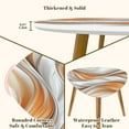 thumbnail image 5 of Set of 2 Triangle End Table Abstract Orange White Lines Swirling Patterns Smooth Sheen Set of 2 Side Tables End Tables, Nesting Tables for Living Room, 5 of 5
