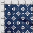 thumbnail image 1 of oneOone Viscose Jersey Navy Blue Fabric Floral & Tiles Moroccan Sewing Fabric By The Yard Printed Diy Clothing Sewing Supplies 60 Inch Wide, 1 of 1