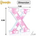 thumbnail image 4 of Letra LED Pooqla con purpurina rosa, funciona con pilas, 4 of 6
