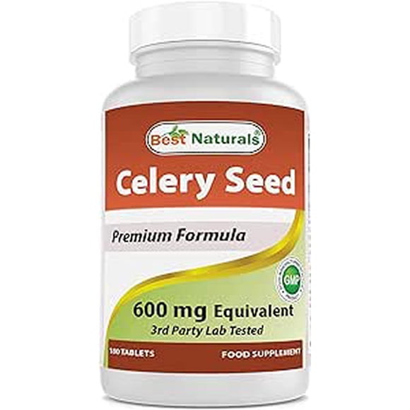 Best Naturals | Celery Seed 600 Mg, 180 Tabs, Suplemento para el sistema Circulatorio