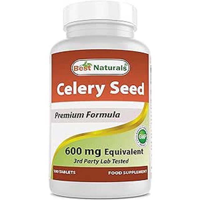 Best Naturals | Celery Seed 600 Mg, 180 Tabs, Suplemento para el sistema Circulatorio