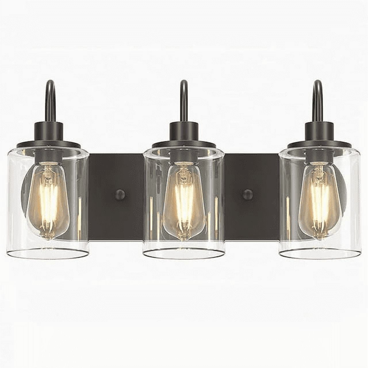 3-Light Bathroom Light Fixtures Black Vanity Lights Bathroom Vanity Lights over Mirror Wall Sconce for Indoor