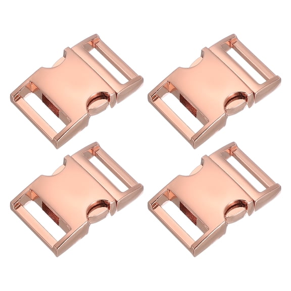 Metal Buckle, 4 Pack Quick Side Release Clips for Luggage Backpack(1" x 1.6", Rose Gold)