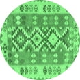 thumbnail image 1 of Ahgly Company Indoor Round Southwestern Emerald Green Country Area Rugs, 4' Round, 1 of 4