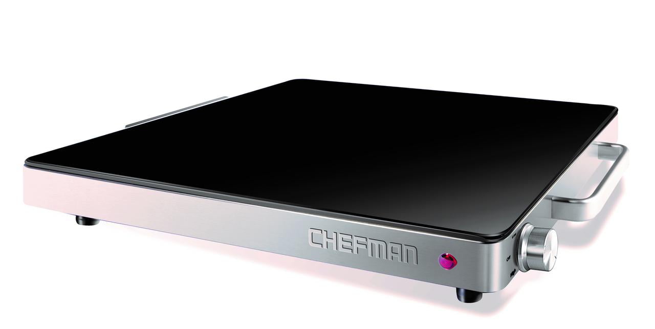 Best Buy: CHEFMAN 400W Glass-top Warming Tray with Temperature Control  Black RJ22-BLACK-TC