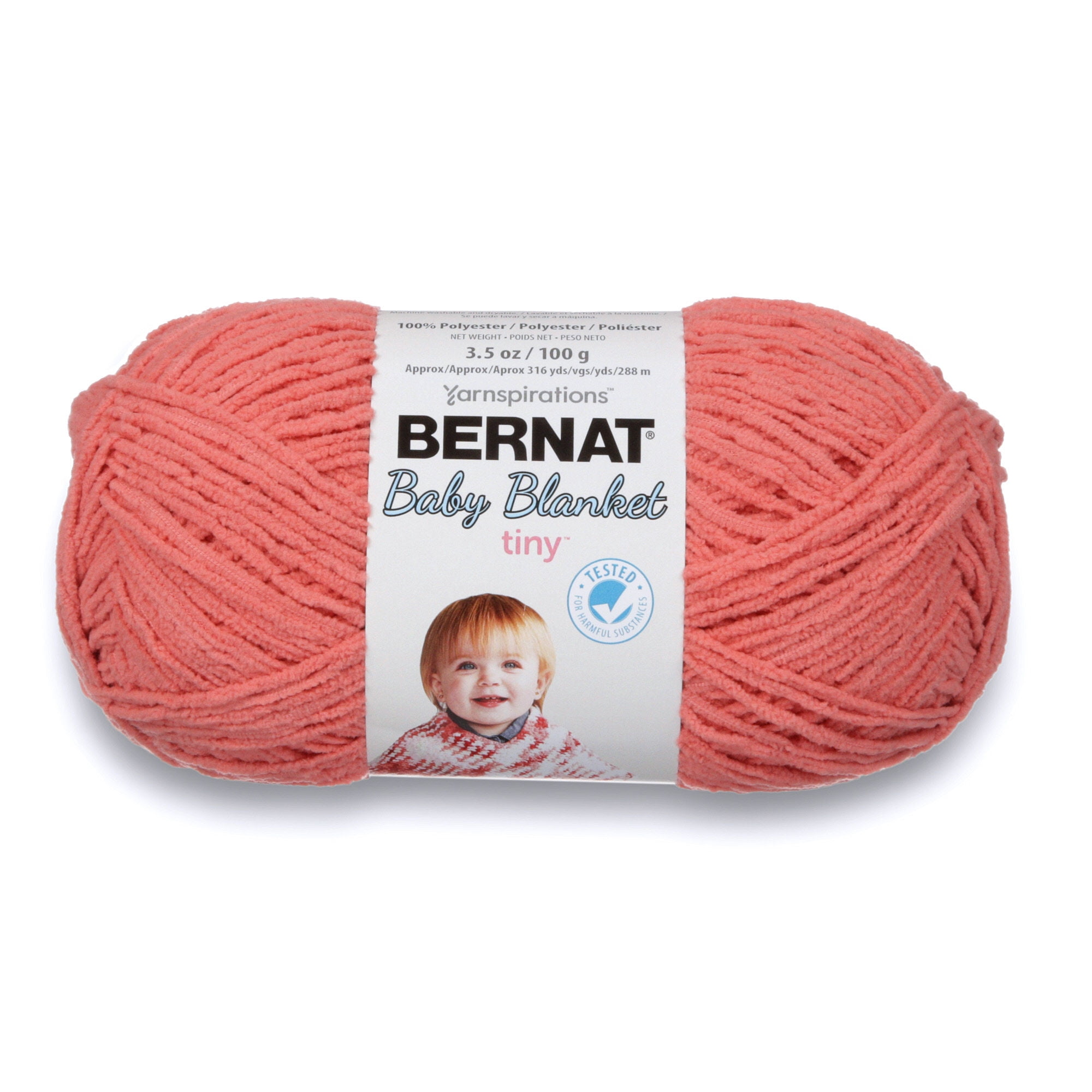 Bernat Baby Blanket Tiny Yarn (100 G/3.5 Oz), Tea Rose