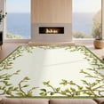 thumbnail image 2 of Design&I 3'x5' Ultra Soft Throw Mat, Sage Moss Botanical Floral With Farmhouse Vine Scroll Border None Fluffy Washable Easy Care Indoor rug for Bedside Hallway, 2 of 7