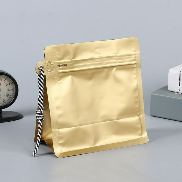 Bolsa de café con cordón de sellado de ocho lados, bolsa de té para regalo de vacaciones, bolsa de embalaje de té, bolsa sellada con papel de aluminio con válvula unidireccional